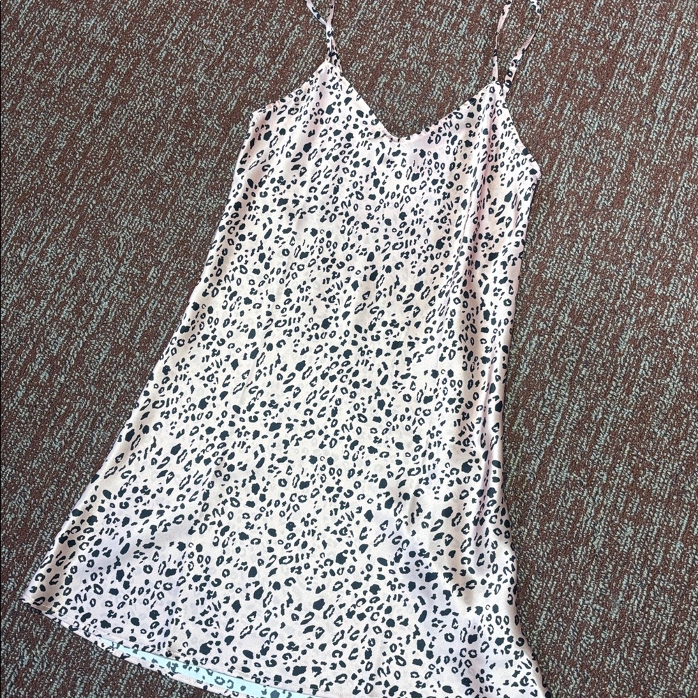 NWT Reformation Rosa pink panther leopard print slip dress v neck 100% silk S